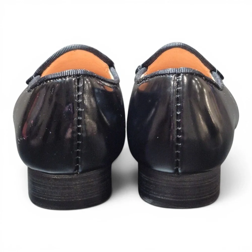 Merlutti Toddler 7 Belgian Loafers Black Leather Slip On Dress Shoes‎ Moc Toe